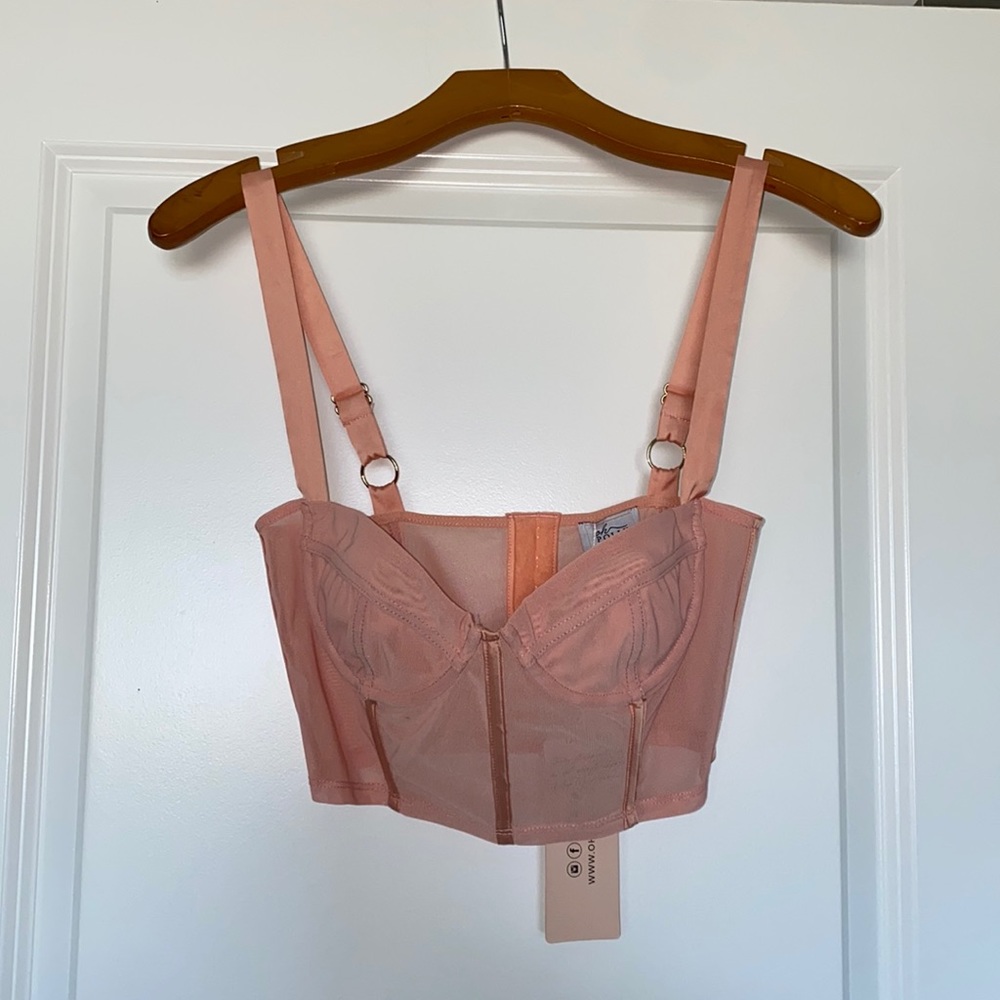 OH POLLY MESH BUSTIER TOP